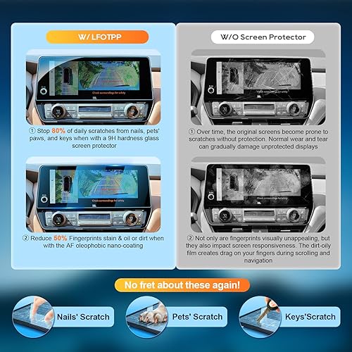 Vista 92 de LFOTPP Protector de pantalla F150 para 2015-2021 2022 2023 F*ord F 150 F150 F250 F350 F450 sync2 sync3 Coupé Hatchback 8 pulgadas navegación vidrio