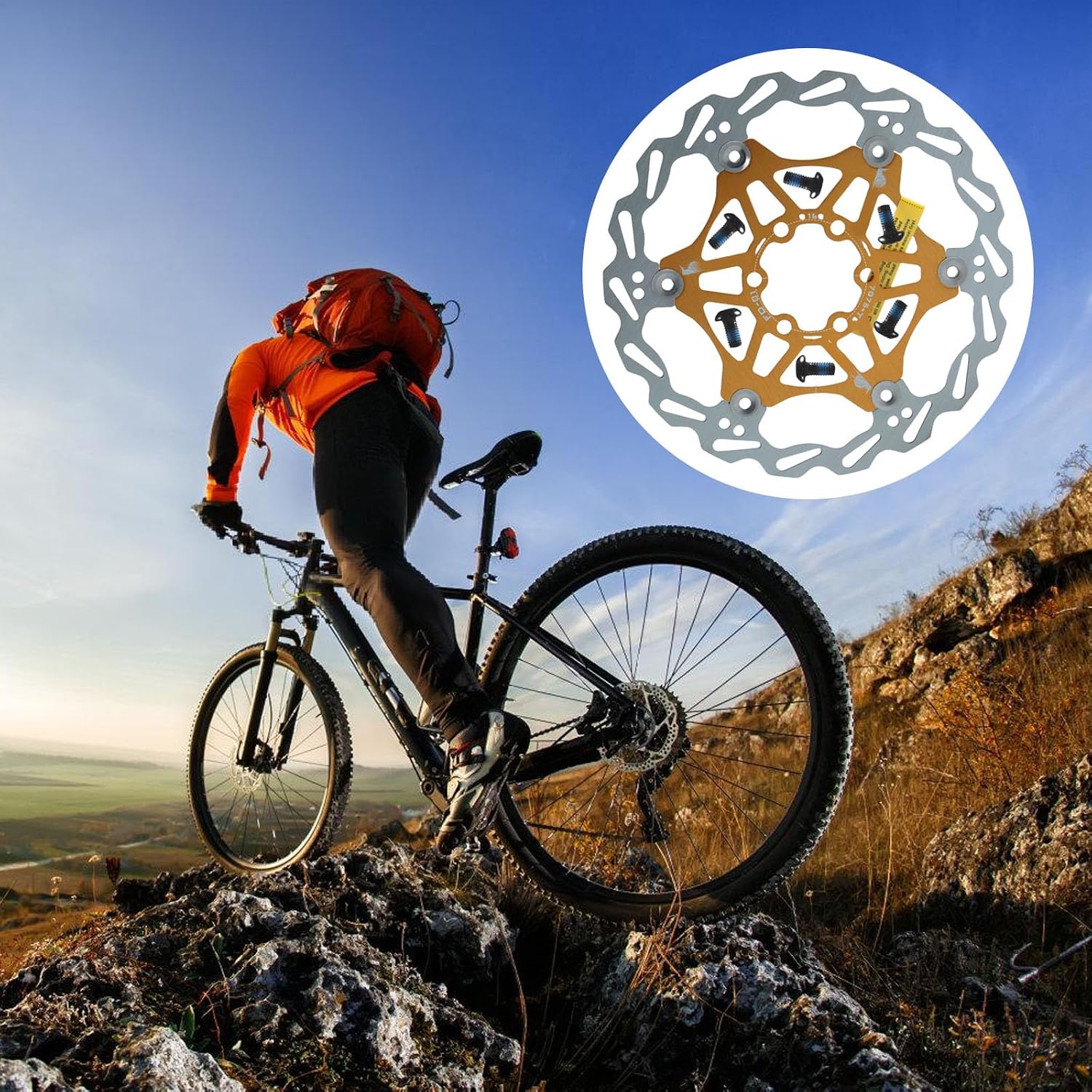 High Bicycles Disc Rotor Heat Dissipation Cooling Bicycles Brake for Trail City Cycling Maintenances Durability Floating Disc Brake Rotor