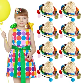 8 Pcs Mini Cinco De Mayo Sombrero Small Mexican Hat Hairpins Mexican Festival Hair Clips Headbands for Cinco de Mayo Luau Party Supplies Mexican Decor