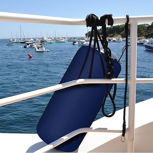 Miniatura 2 de Woanger Paquete de 4 fundas para guardabarros de lancha de 8 x 20 pulgadas, fundas de parachoques de forro polar marino para guardabarros estilo