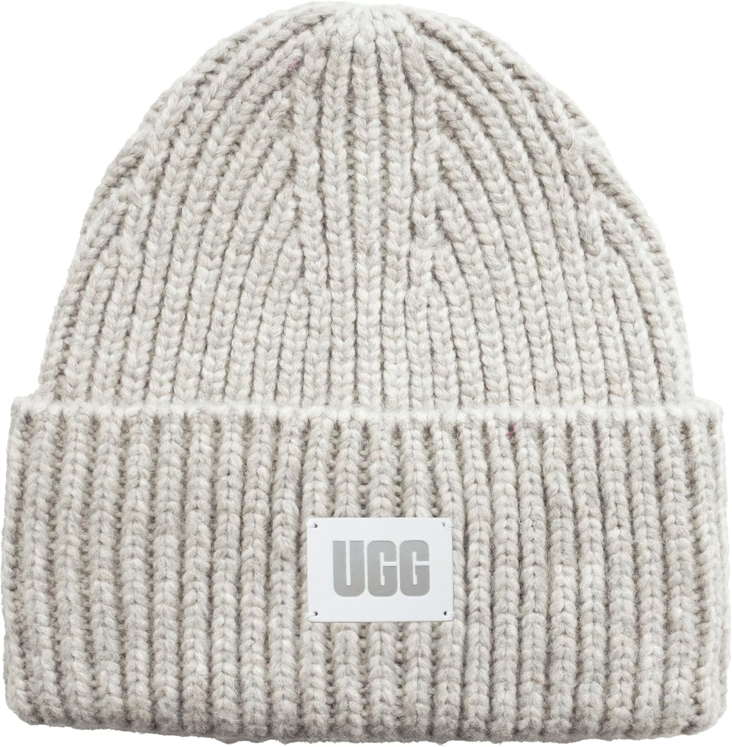 UGG Kids’ Chunky Rib Beanie with Seamless Crown, Soft Rib-Knit Fabric, and Leather Logo Patch - Image 3