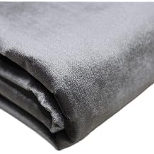TinaKim Heavyweight Shiny Velvet Fabric 54" Wide - Non-Stretch Upholstery Material for Sofa, Chair, Couch, Drapery & DIY Home Decor Projects 7 Grey, 3 Yard