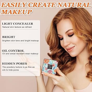 CC Cream with Mushroom Air Head Pillow, BB Cream, Melted Cream, Mushroom Head Air Cushion CC Cream, Full Coverage Foundation Long Lasting Moisturizing, Even Skin Tint (Natural)