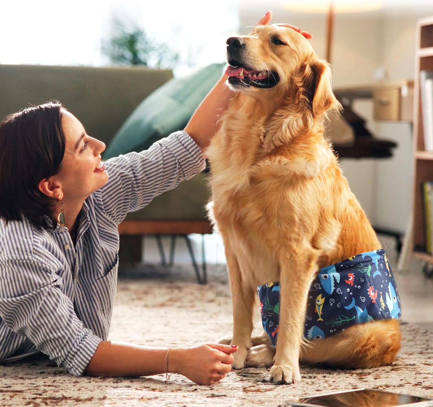 wegreeco Small Dog Diapers Male,Reusable Belly Bands for Male Dogs,Washable Doggie Puppy Diapers Wraps,Medium Large Size(5 Pack Small)