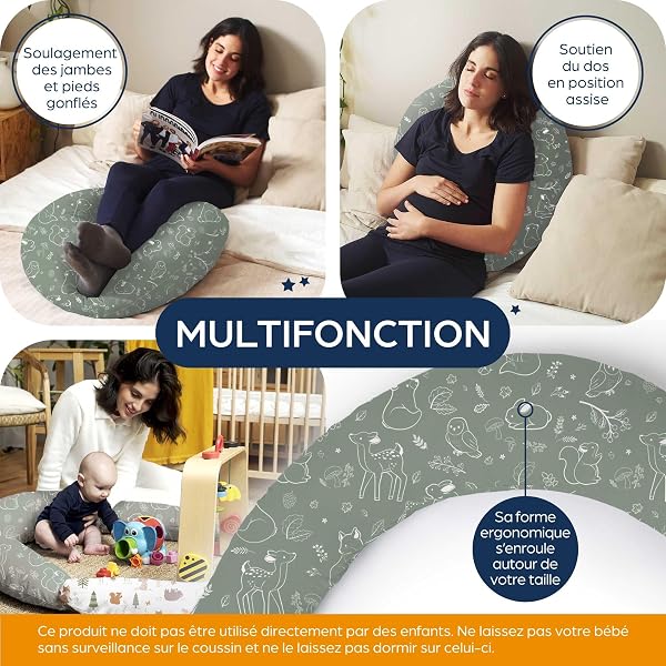 Niimo XXL Pregnancy Pillow & Nursing Pillow - Oeko-TEX® Standard 100-100% Cotton Maternity Pillow Cover, Washable Breast Feeding Pillow Baby Feeding Pillow, Body Pillow Pregnancy Gifts - 4