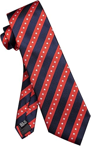 Miniatura 7 de Corbatas a rayas y corbatas a cuadros para hombre, corbata de seda tejida, juego de clip de corbata dorado