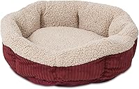 Aspen Pet Self-Warming Corduroy Round Pet Bed, 19.5 Inches - Heat-Reflecting Cozy Comfort for Small Dogs & Cats