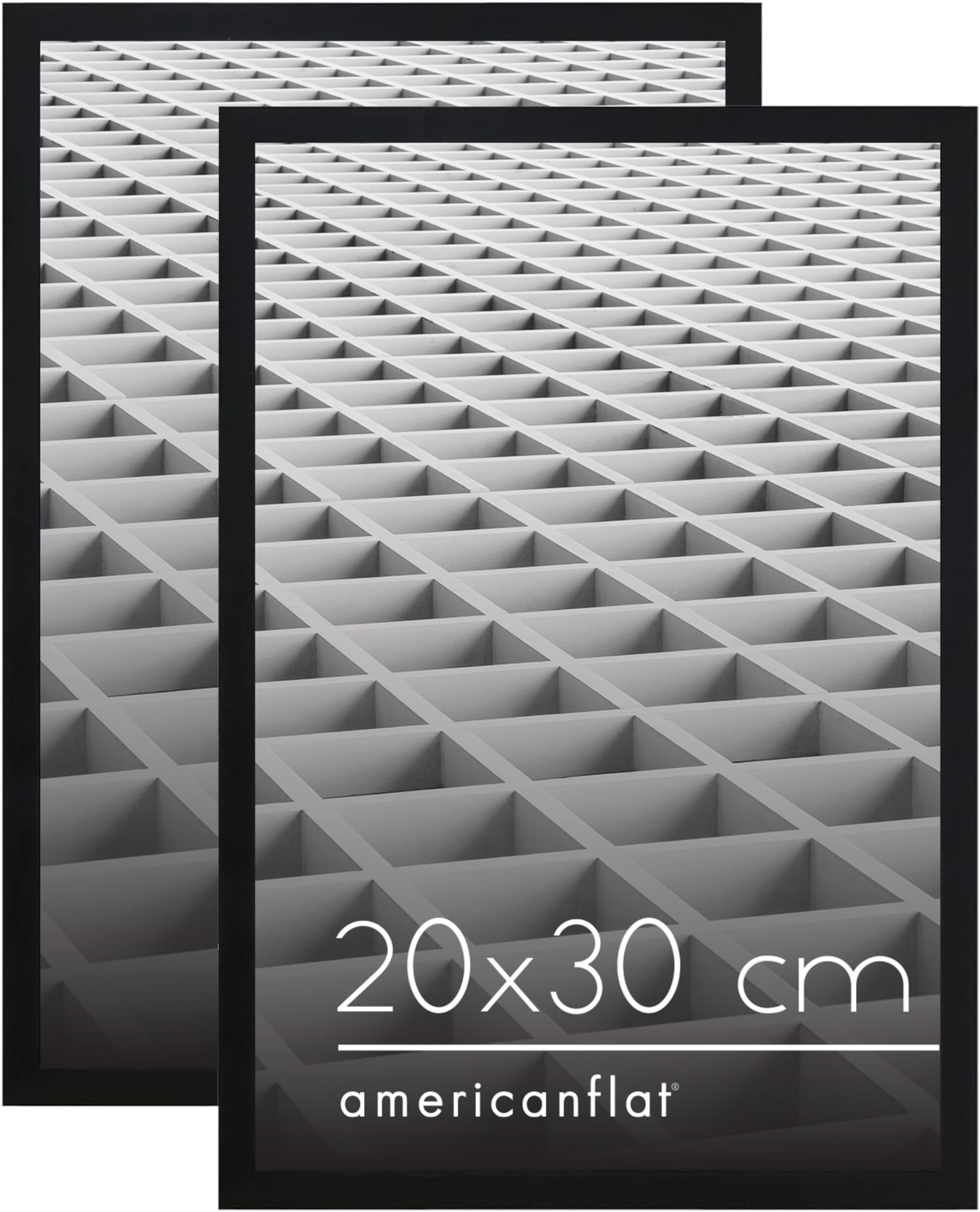 Americanflat Cadre Photo Double En Bois Composite Avec Verre Incassable Noir 10 X 15 Cm Formats Horizontaux Et Verticaux Pour Mur Et Table