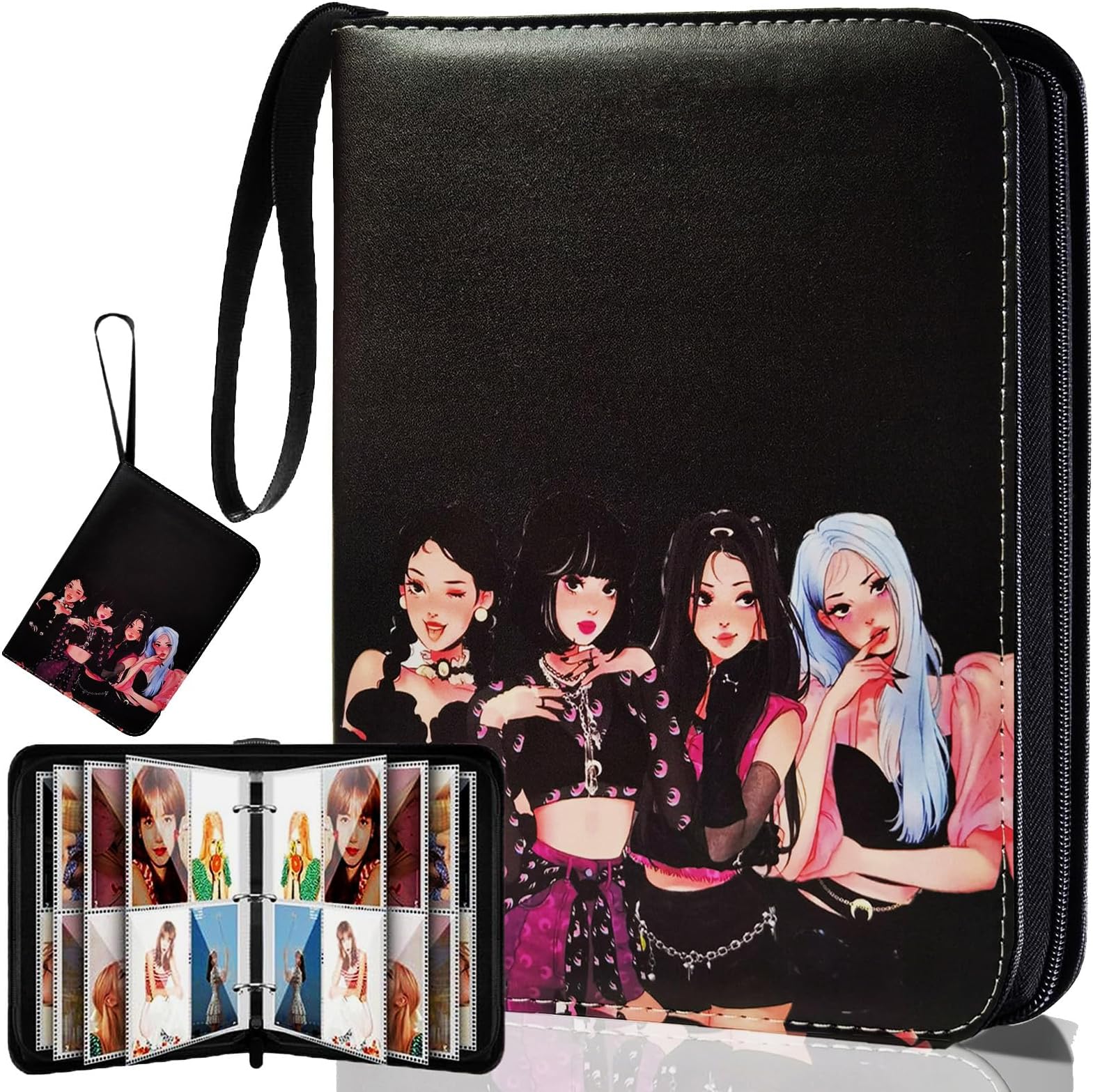 Korean Pop BlackPink Albums, Photocard Binder Album, Trading Photocards Holder Book with 400 Cards Sleeves - idol Cartoon Photo Protect Album Gifts for Boy & Girls - Lomo Card