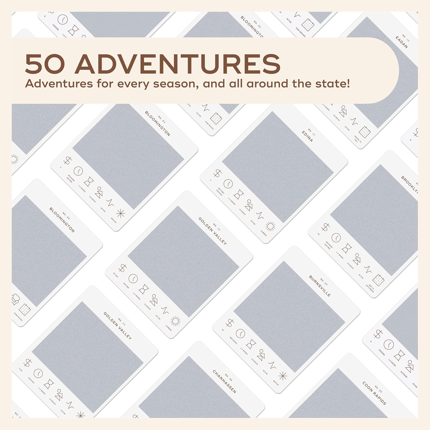 Reach International Outfitters Twin Cities Adventure Bucket List - 50 Scratch-Off Cards for Outdoor Activities, Tourist Attractions, and Historic Landmarks Guide for Exploring The Twin Cities