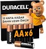 Duracell AA Alkaline Pen Battery pack of 6 1.5V LR6MN1500