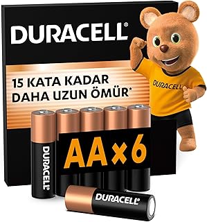 Duracell AA Alkalin Kalem Pil (6'lı paket) 1,5 V LR6/MN1500