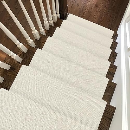 Miniatura 2 de LEEVAN Alfombra de pasillo de 10 pies, alfombra de pasillo lavable tejida de algodón, alfombra de pasillo blanca trenzada de pelo bajo, alfombra de