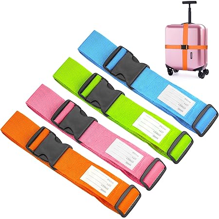 Cinghie Viaggio Nylon 2 Cinghie Per Bagagli Regolabili - Sistema Di Collegamento Valigie Per Viaggi Cinghia Unione Bagagli - Foto 8