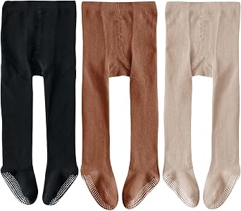 EPEIUS Baby Tights Baby Girls Non-Slip Plain/Ribbed Leggings Seamless Cotton Stockings Pantyhose Newborn Infant Toddler