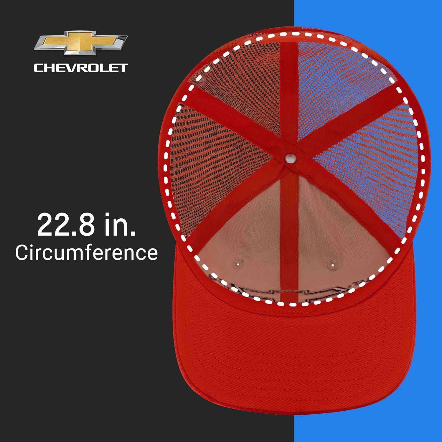 Chevrolet Truck Hat, Logo Mesh Adjustable Snapback Baseball Cap with Curved Brim, Multi, One Size