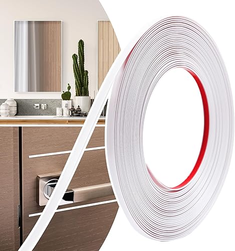 Miniatura 10 de 0.39in × 20 pies de moldura de pared pelar y pegar - Moldura flexible autoadhesiva para paredes, bordes, marcos, marcos de ventanas, azulejos