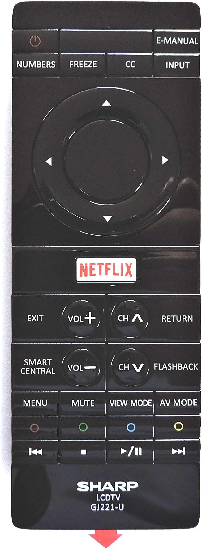 Sharp GJ221-U LCD 4K TV Remote Control