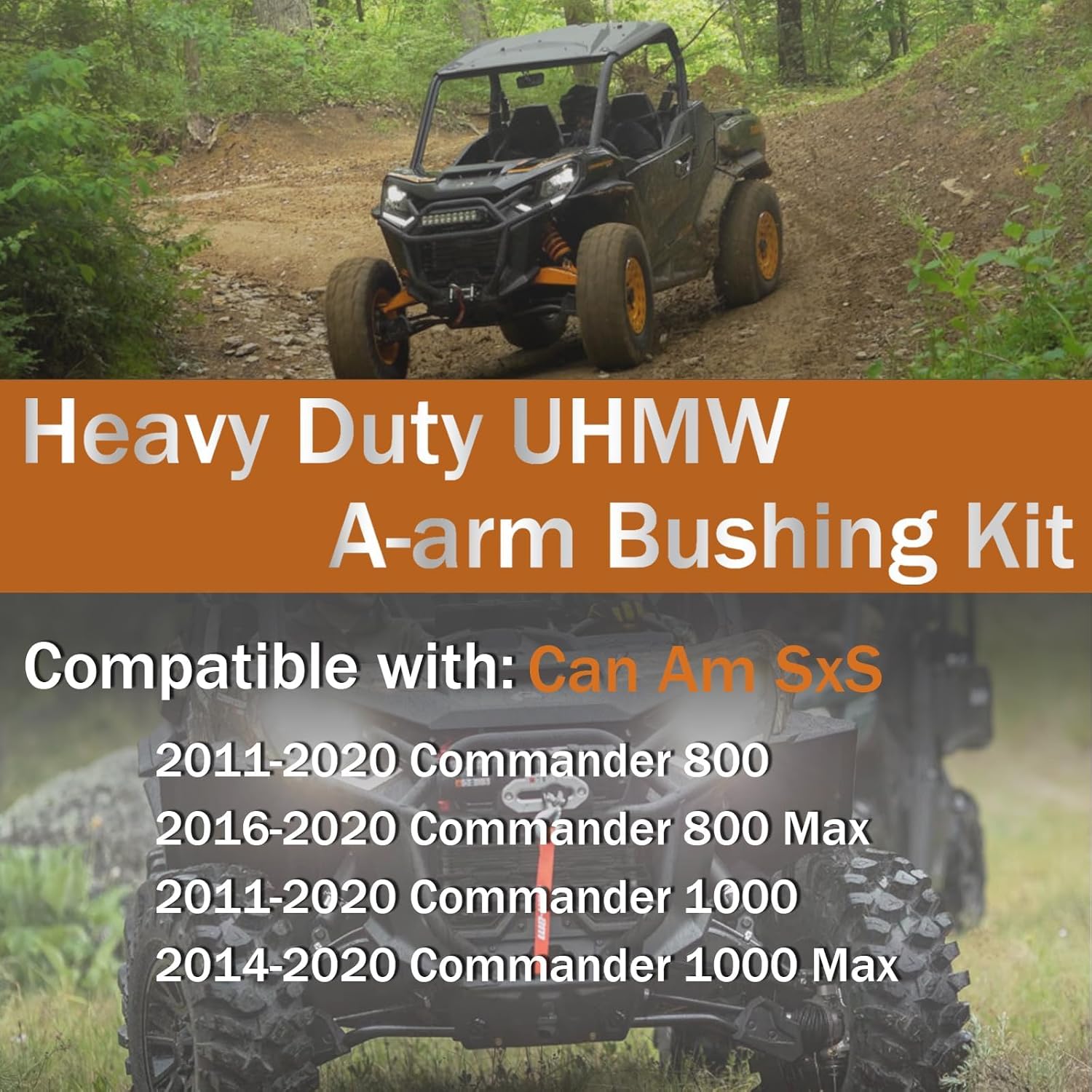 A-Arm Control Arms Bushing Kit Replacement for Can Am Commander 800, Commander 800 Max, Commander 1000, Commander 1000 Max, Replaces ‎‎706200181 706201062 706200678 706202445 CT-026