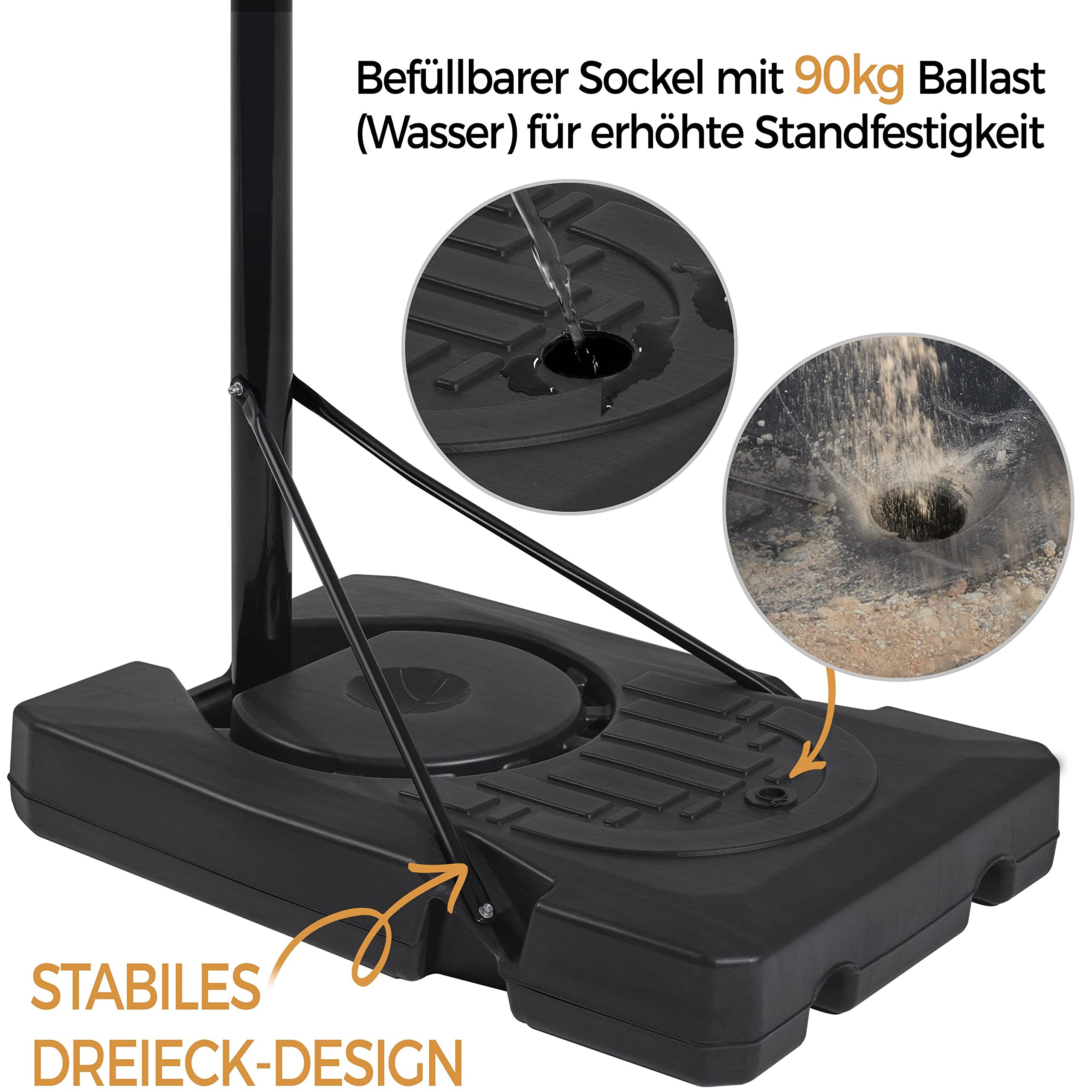 Yaheetech höhenverstellbarer Basketballständer, Basketballkorb mit Rollen, Mobile Basketballanlage Wasser/Sand Befüllbar, Korbanlage für Innen-/Außenbereich 216 cm – 246 cm Yaheetech höhenverstellbarer Basketballständer, Basketballkorb mit Rollen, Mobile Basketballanlage Wasser/Sand Befüllbar, Korbanlage für Innen-/Außenbereich 216 cm – 246 cm