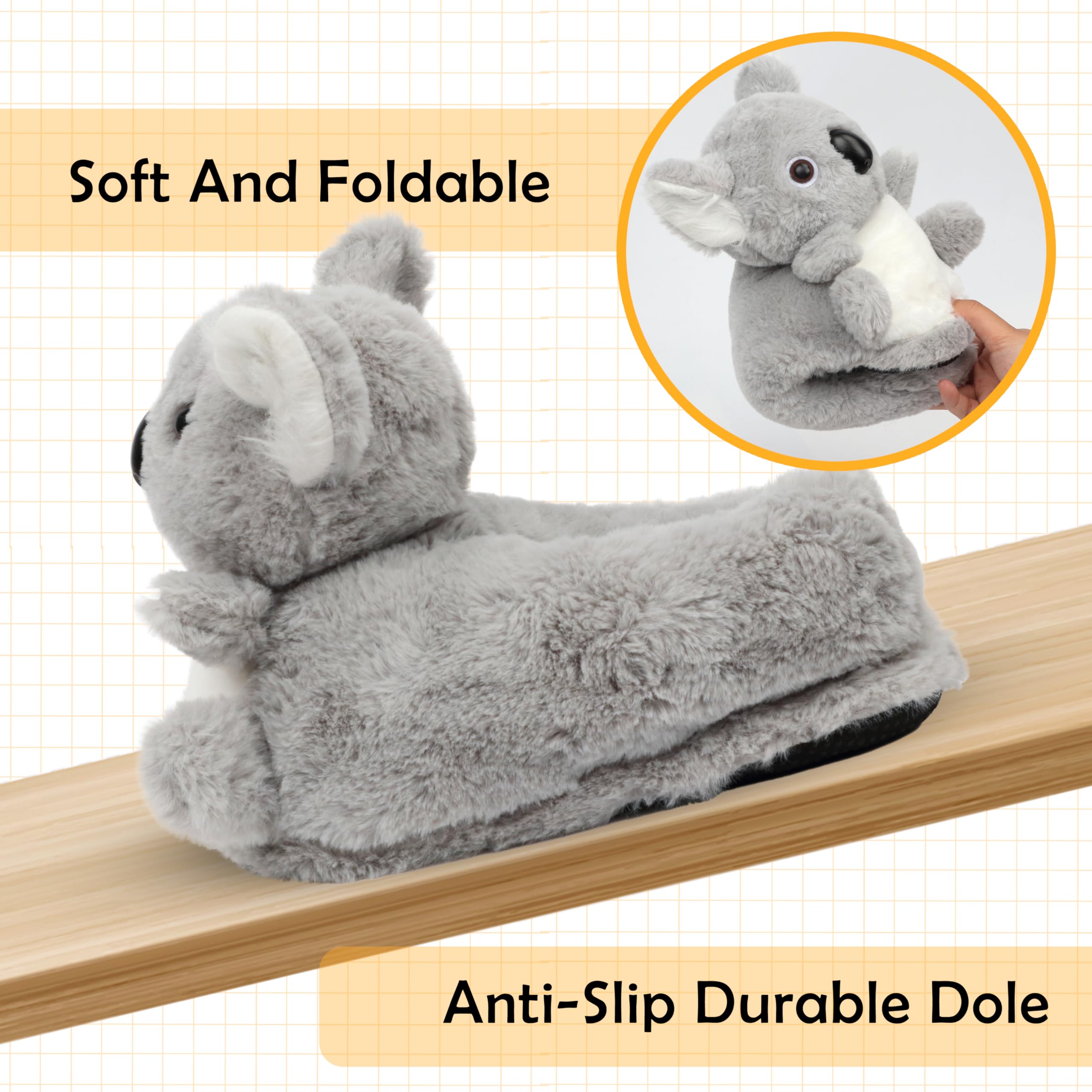 Aopuro Cute Women Penguin Animal Slippers Fluffy Warm Plush House Shoes Novelty Soft Slippers Cartoon Gifts for Birthday Christmas