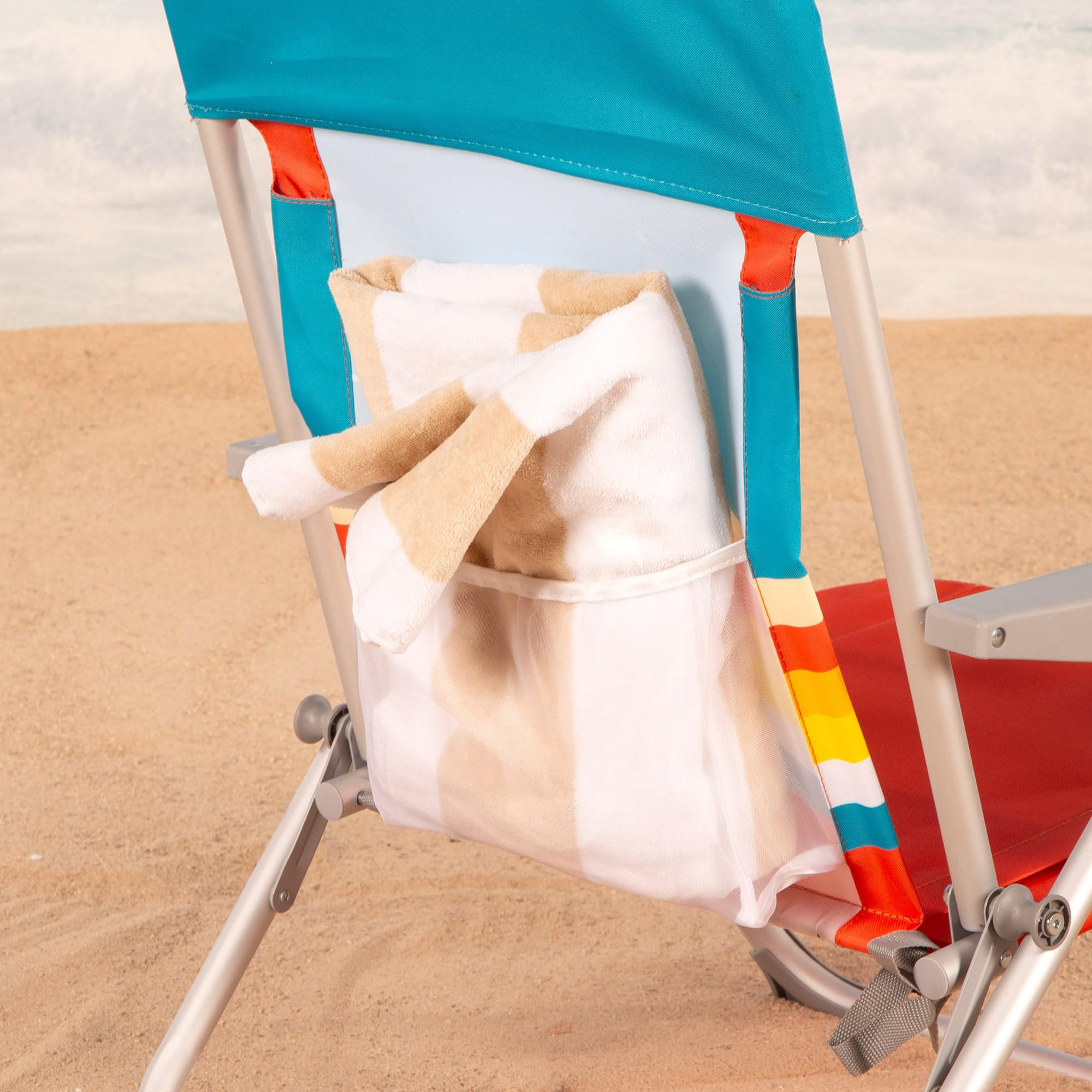 AKTIVE Chaise de Plage Pliable, Multicolore, 48 x 58 x 76 cm, Multi-Positions (62509)