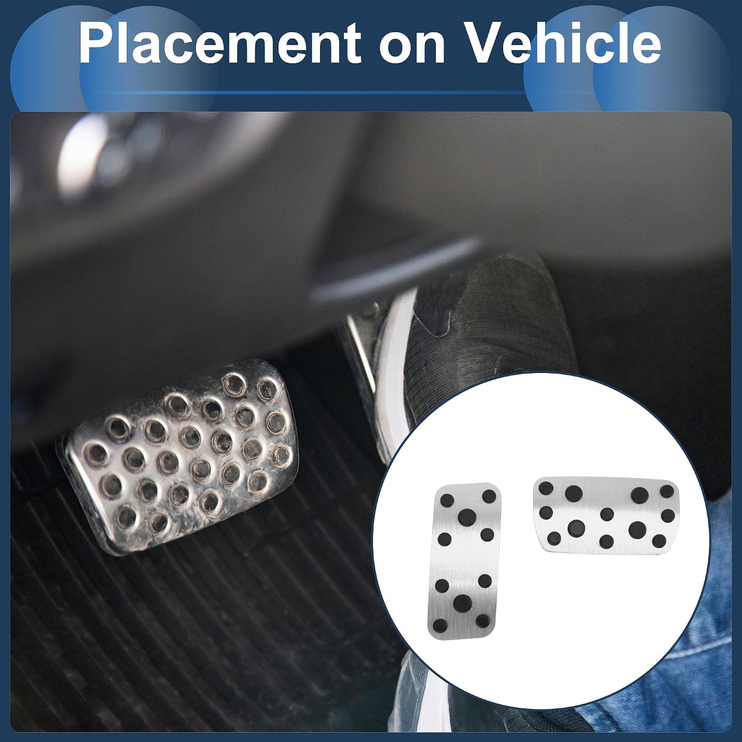 2 Pcs Automatic Foot Pedal Pads Foot Accelerator Pedal Covers for Subaru Forester 2006-2018 Stainless Steel Silver Tone