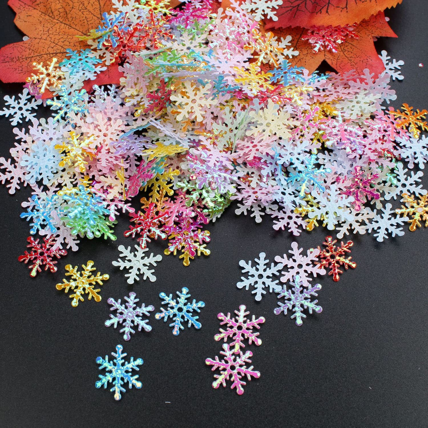 COCOMAX 600 Coriandoli Natalizi A Forma Di Fiocco Di Neve, Oro E Argento, In Tessuto Glitterato, 2 Cm, Per Decorazioni Tavola Fai Da Te - 3