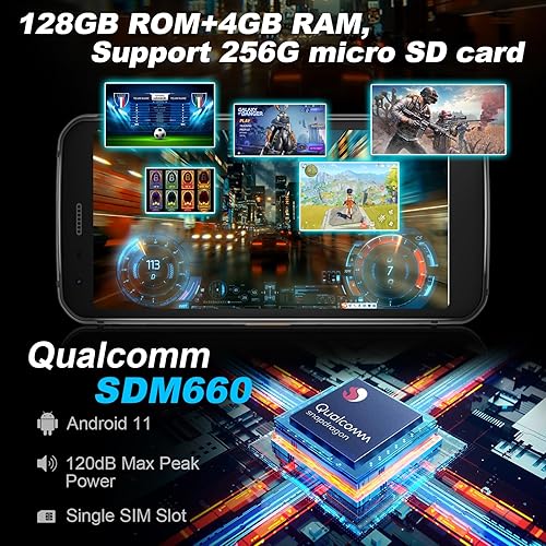 Miniatura 3 de CAT S62 Teléfono celular resistente desbloqueado (128GB, 4GB) 5.7 pulgadas IP68 impermeable Android Smartphone, cámara dual de 12MP, batería todo el