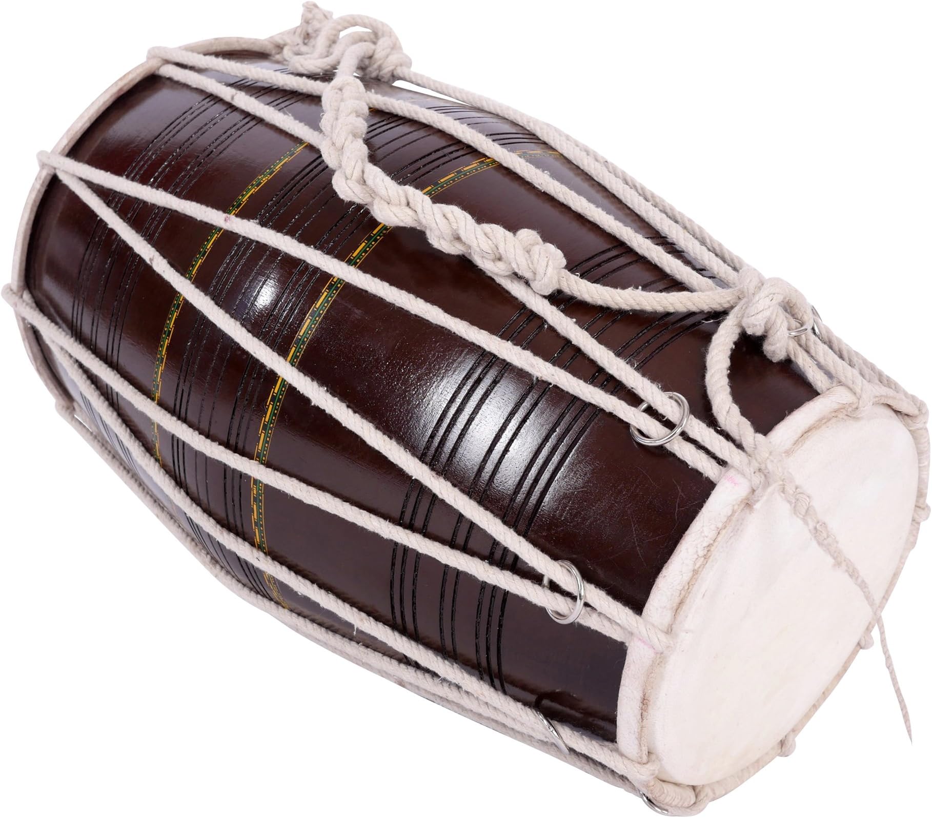 Indian Dholak incl Case Tube Barrel Drum Unit