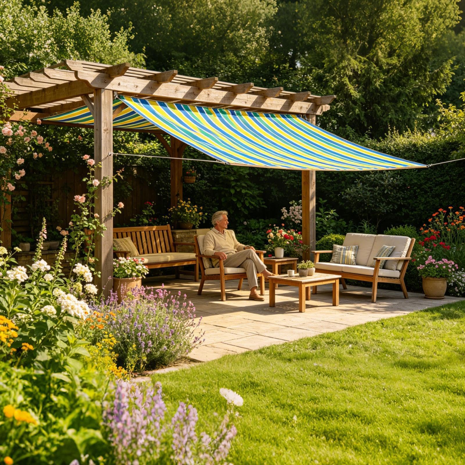 Voile d'ombrage pour terrasse extérieur,Auvent de toiture rectangulaire anti-UV pour terrasse, jardin, arrière-cour, pergola, poulailler