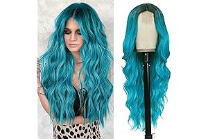 Bichota Ombre Bluish Green Wavy Wig: Amplify Your Glamour