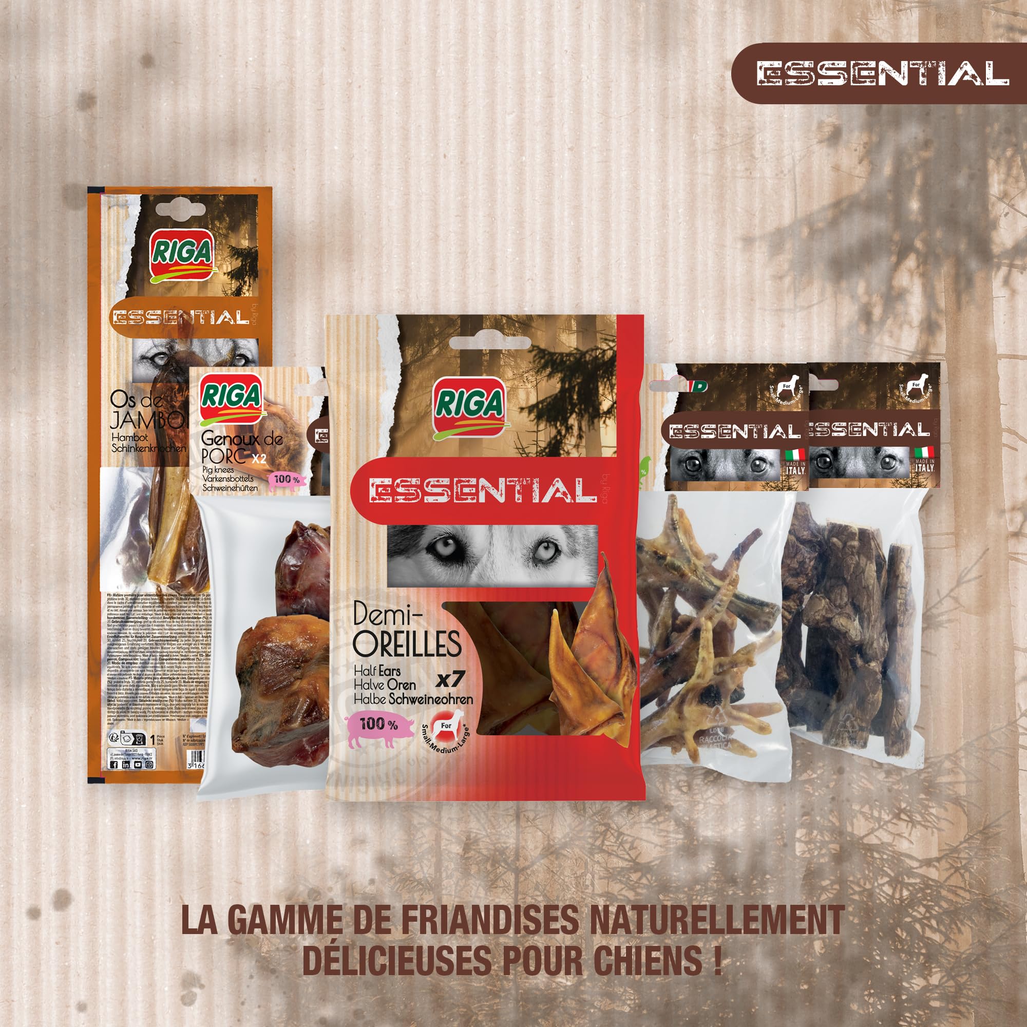 Riga - Essential Poumons De Bœuf Séchés - Friandises Chien - Riche en Protéines - 100% Naturel - Non Transformé - Longue Durée - Mastication Et Récompense - Gourmandise Naturelle Savoureuse - 100 g