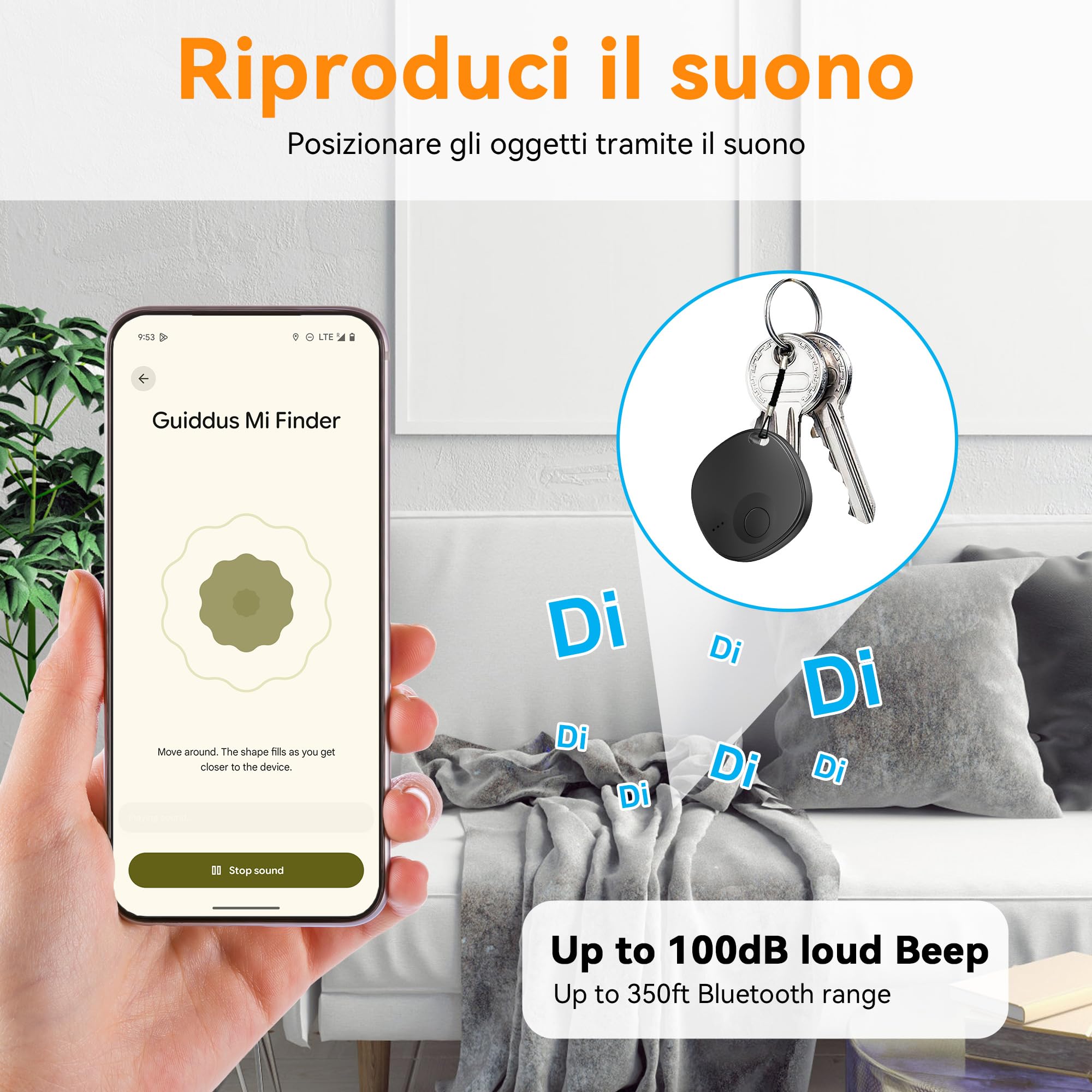 Smart Tag Bluetooth Localizzatore 4 Pezzi Air Tracker Android Compatibile Google Find Hub per Chiavi Bagagli Valigie Portafogli