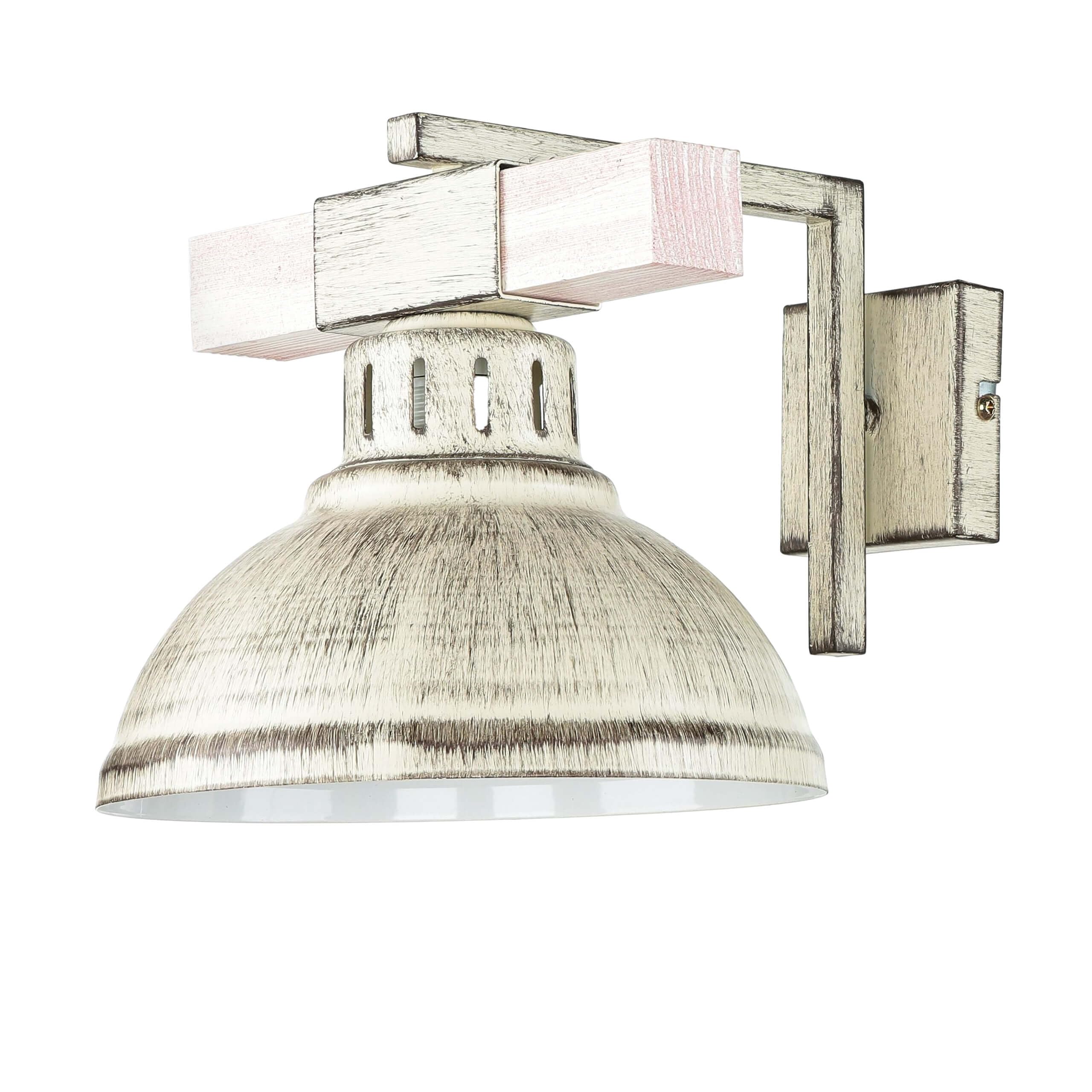 Licht-Erlebnisse Wandleuchte Metall Holz in Shabby Weiß Wohnzimmer Küche H:20 cm E27 natürlich gemütlich Landhaus Rustikal Vintage Wandlampe HAKON