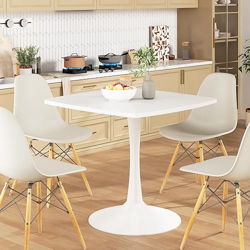 Miniatura 5 de Recaceik Mesa de comedor cuadrada para 2-4 personas, mesa de cocina de tulipanes de 32 pulgadas con base de pedestal para mesa de cocina y comedor,