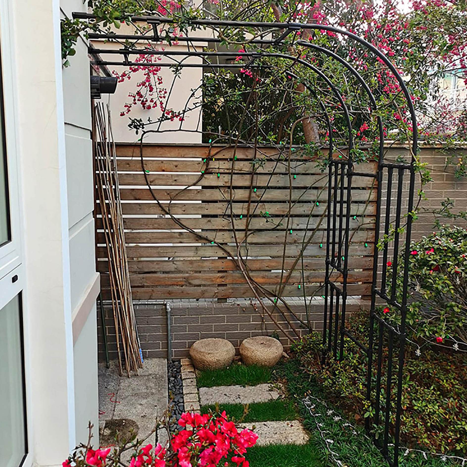 Arcade de rosiers,Arche Jardin,Pergola Plantes Grimpantes,Support Plante grimpante Exterieur,HxlxP 230 x 185 x 60 cm,Noir