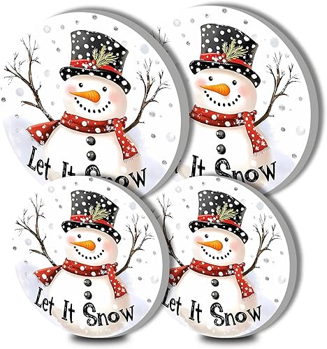 Fundas para quemadores de estufa de muñeco de nieve, decoración navideña, cubiertas para quemadores de estufa de gas de 8 y 10 pulgadas, cubiertas