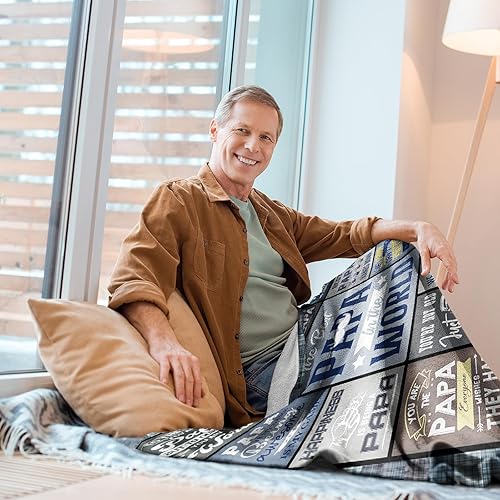 Miniatura 2 de Regalos para papá, regalos para papá, regalos de cumpleaños, manta de papá de 60 x 50 pulgadas, regalos para papá de nietos, regalos para el mejor