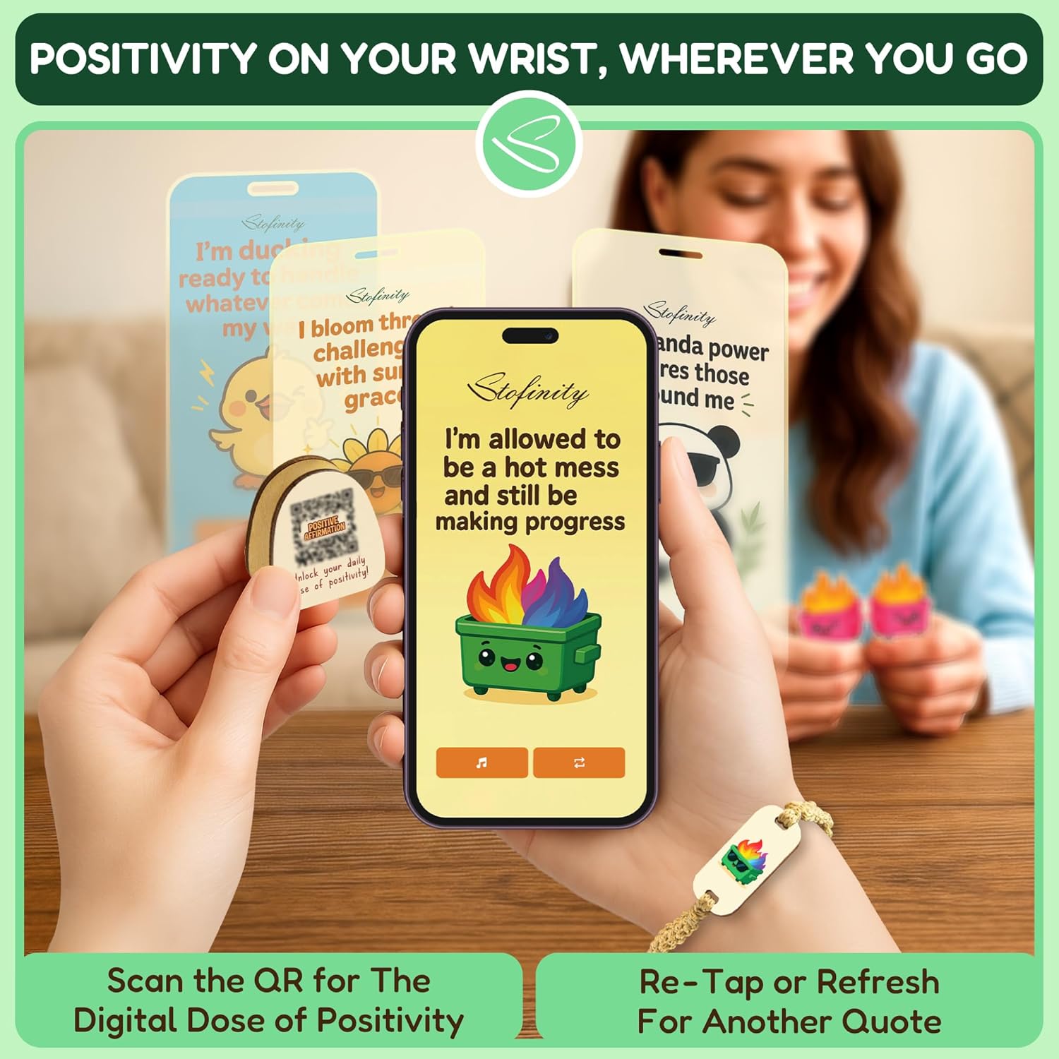 60 Positive Dumpster Fire Cards, Zen Garden Dumpster Fire Desk Accessories, Funny Coworker Gifts For Women, Cute Valentine Gifts For Coworkers, Friend, Daily Affirmation Jar For Office Decor - Image 5