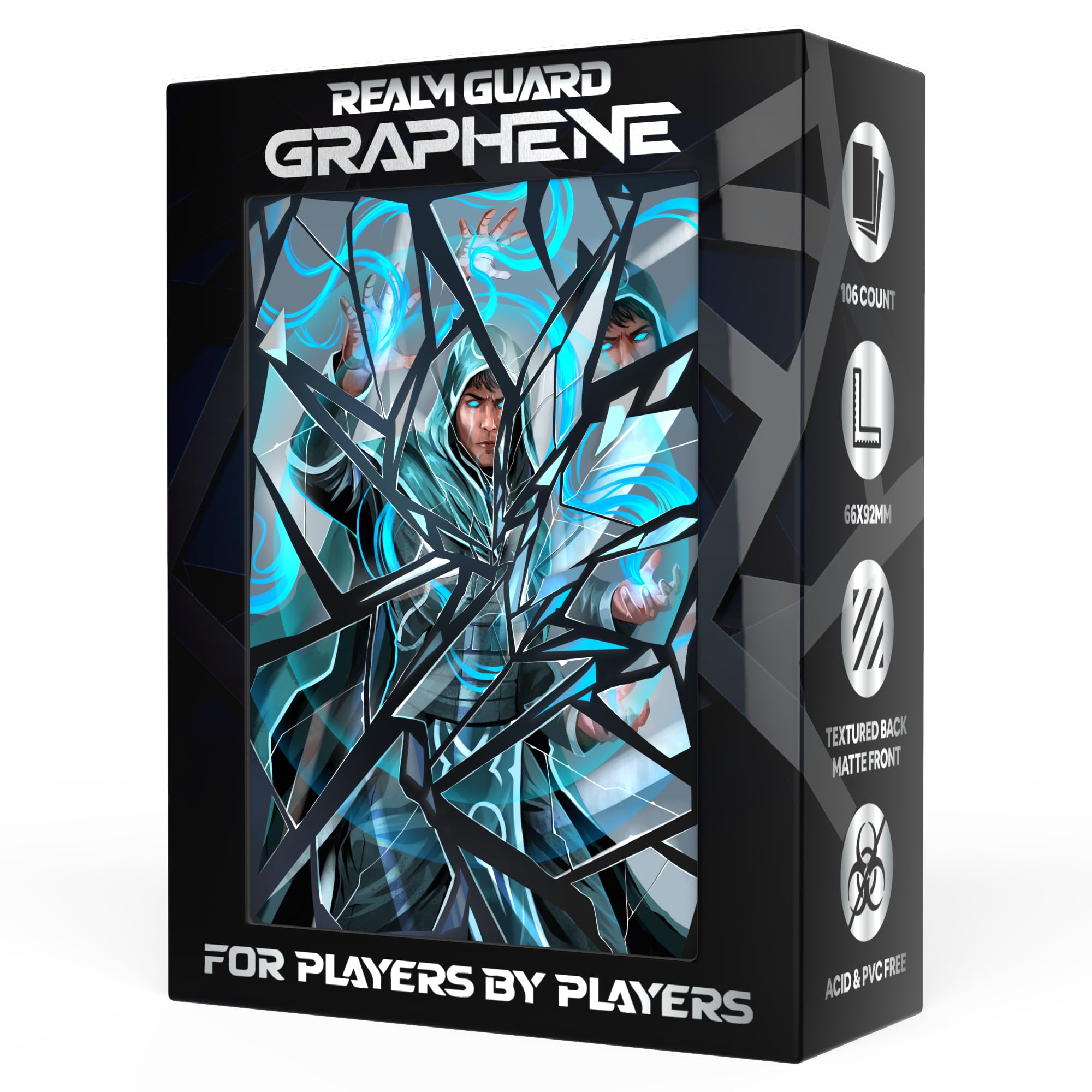 (Fractured Mage) 100% Hand-Drawn 100ct Textured Matte TCG/MTG Card Art Sleeves by Realm Guard