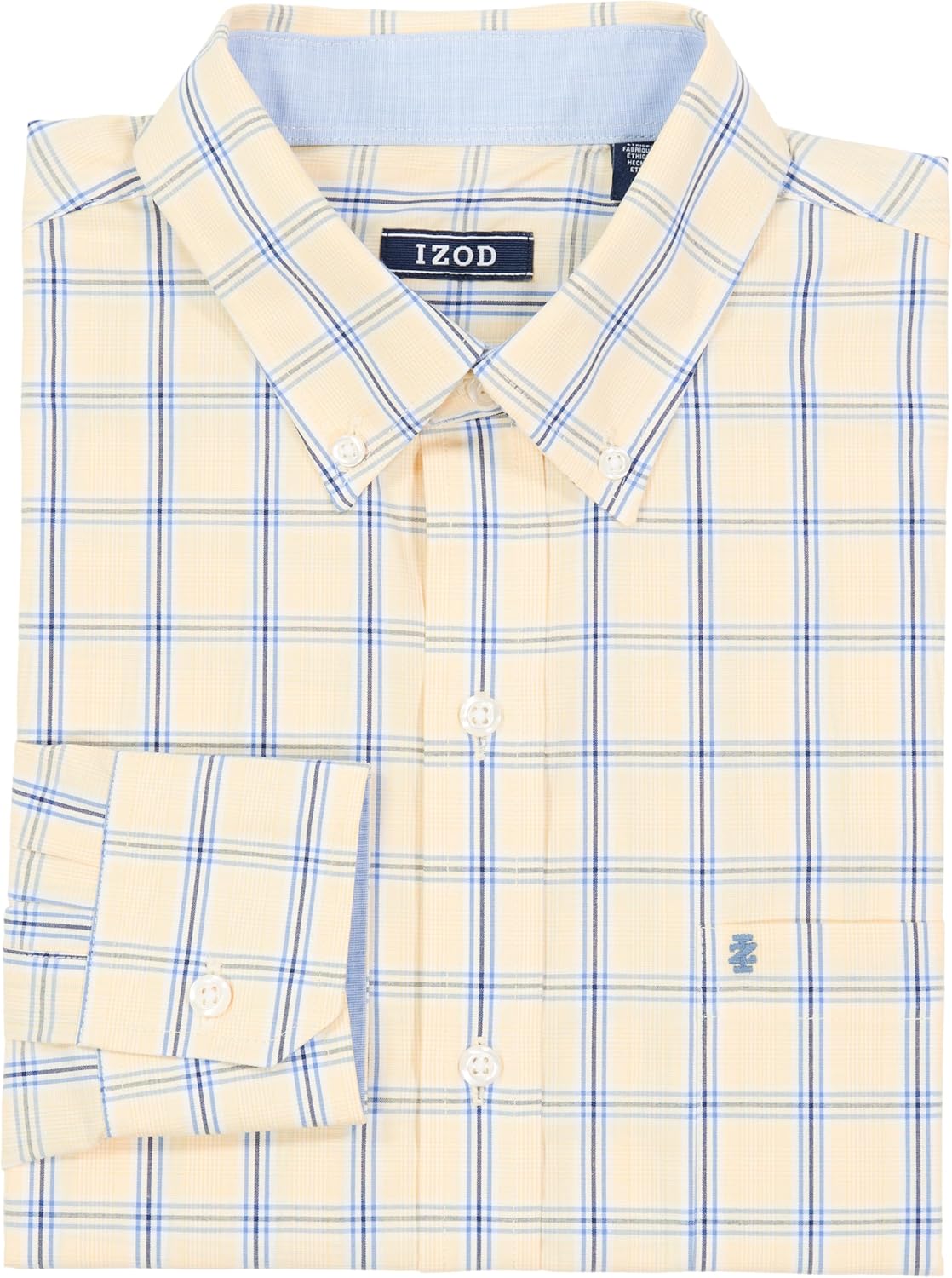 Izod Mens Performance Comfort Long Sleeve Plaid Button Down - Image 2