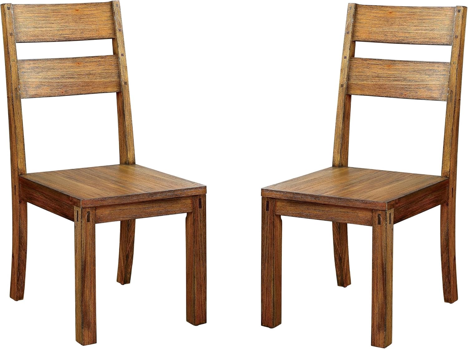 Furniture of America Maynard Transitional Wood Side Chair, Set of 2 for Dining Room, Kitchen, Dark Oak Brown