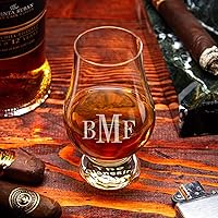 Vista 5 de Juego de piedras de whisky grabadas con 6 vasos de degustación de whisky Glencairn (regalo personalizado)