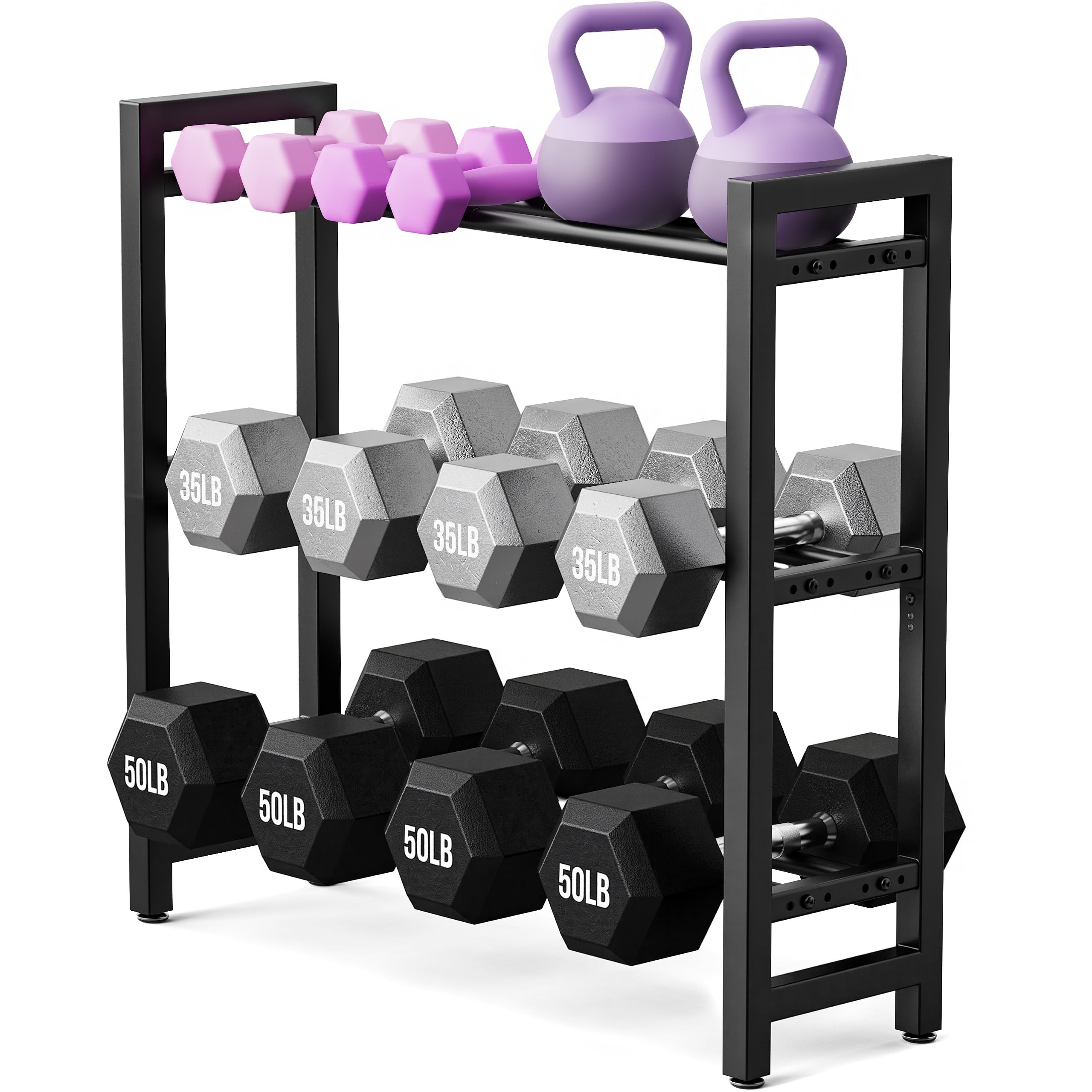 Porta manubri a 3 livelli/4 livelli, Supporto per manubri per palestra domestica