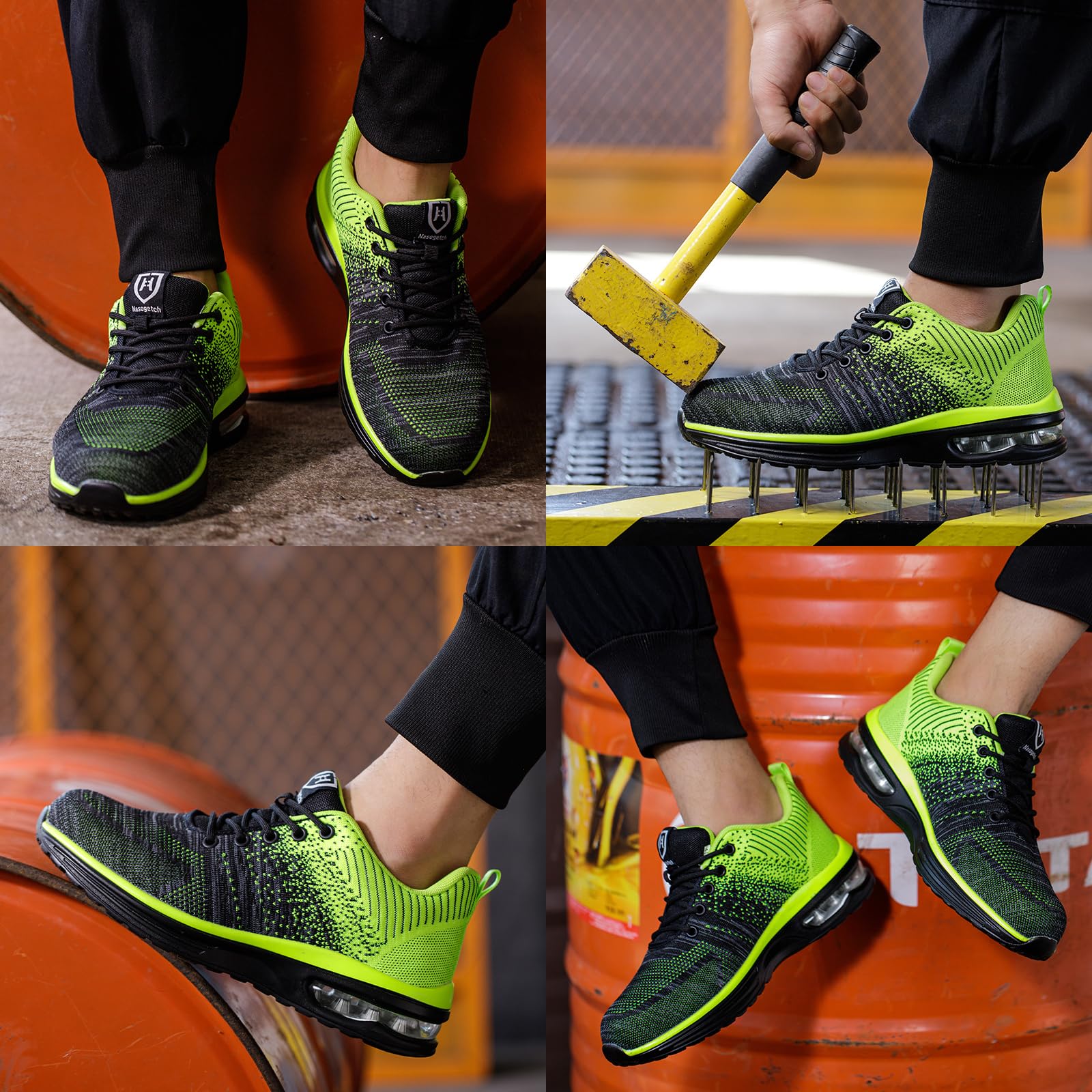 Baofular Scarpe Antinfortunistiche Uomo Donna Leggere Scarpe da Lavoro Comode Scarpe Sicurezza Antiscivolo Traspiranti