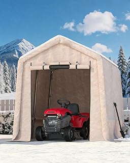 TrailBlaze Heavy-Duty 7x10 FT Outdoor Storage Outdoor Storage – Portable Carport Shelter, Waterproof & UV-Resistant, Roll-Up Zipper Door with Vent, Ideal for Tools, Firewood, Vehicles, Motorcycles –