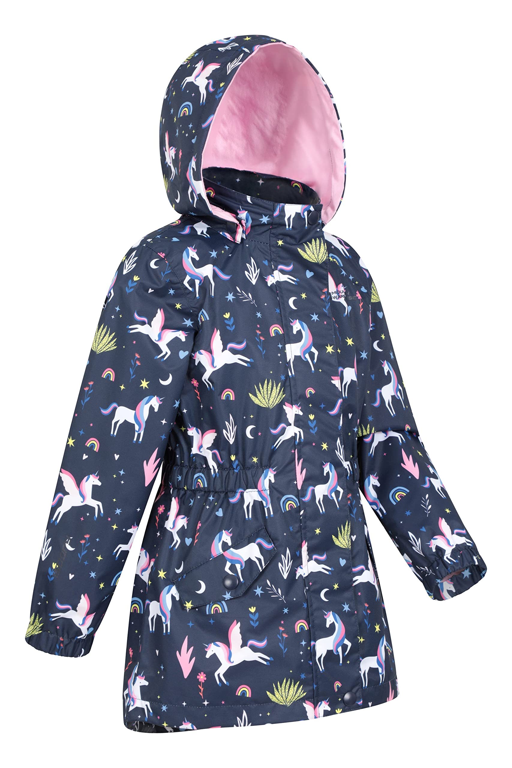 Mountain Warehouse Dale leichte wasserdichte Kinderjacke - Fleece gefütterte Regenjacke, Mädchen/Jungen, verstellbare Bündchen - Frühling Sommer