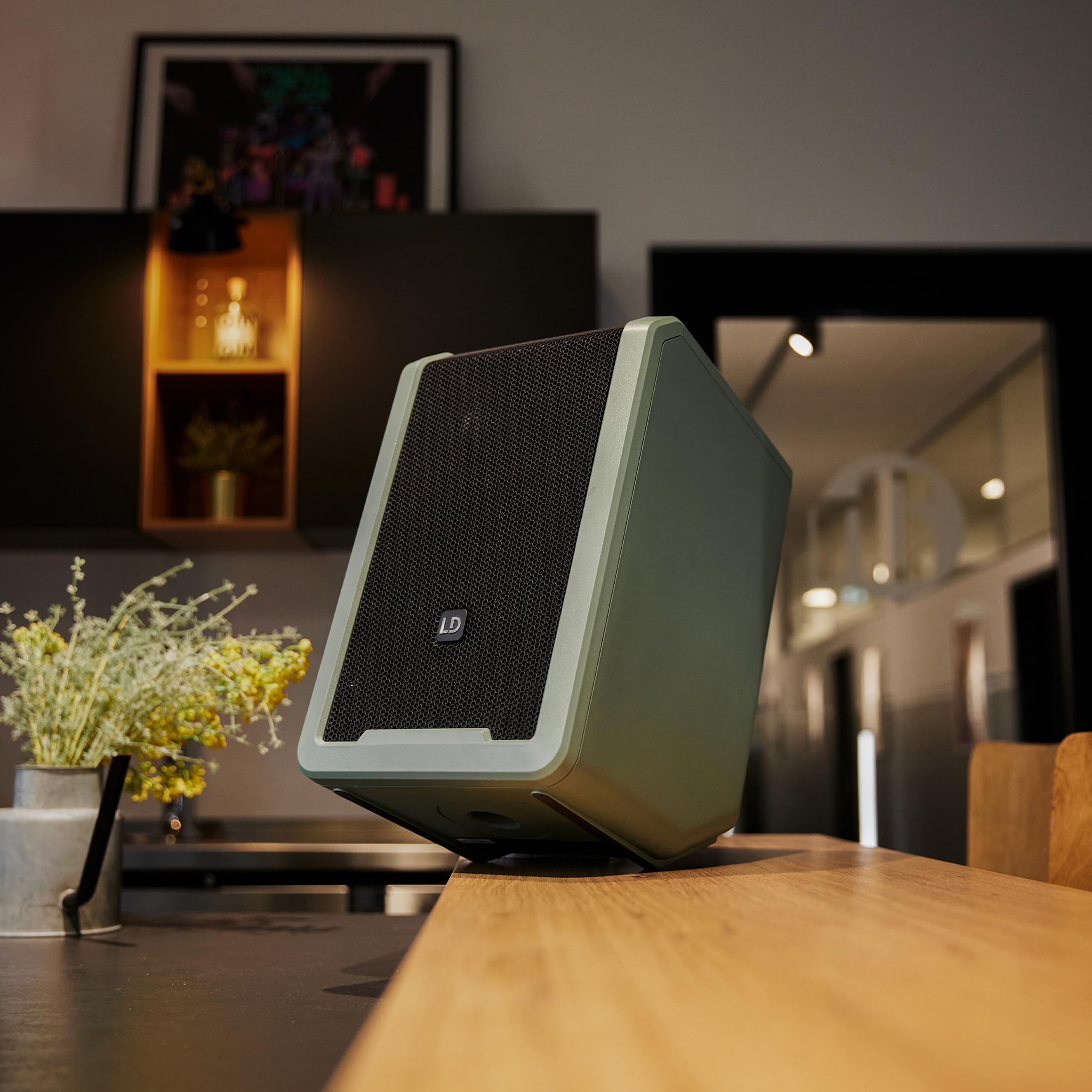 LD Systems ANNY 8 Enceinte Portable de sonorisation Bluetooth alimentée par Batterie avec Table de mixage intégrée Vert