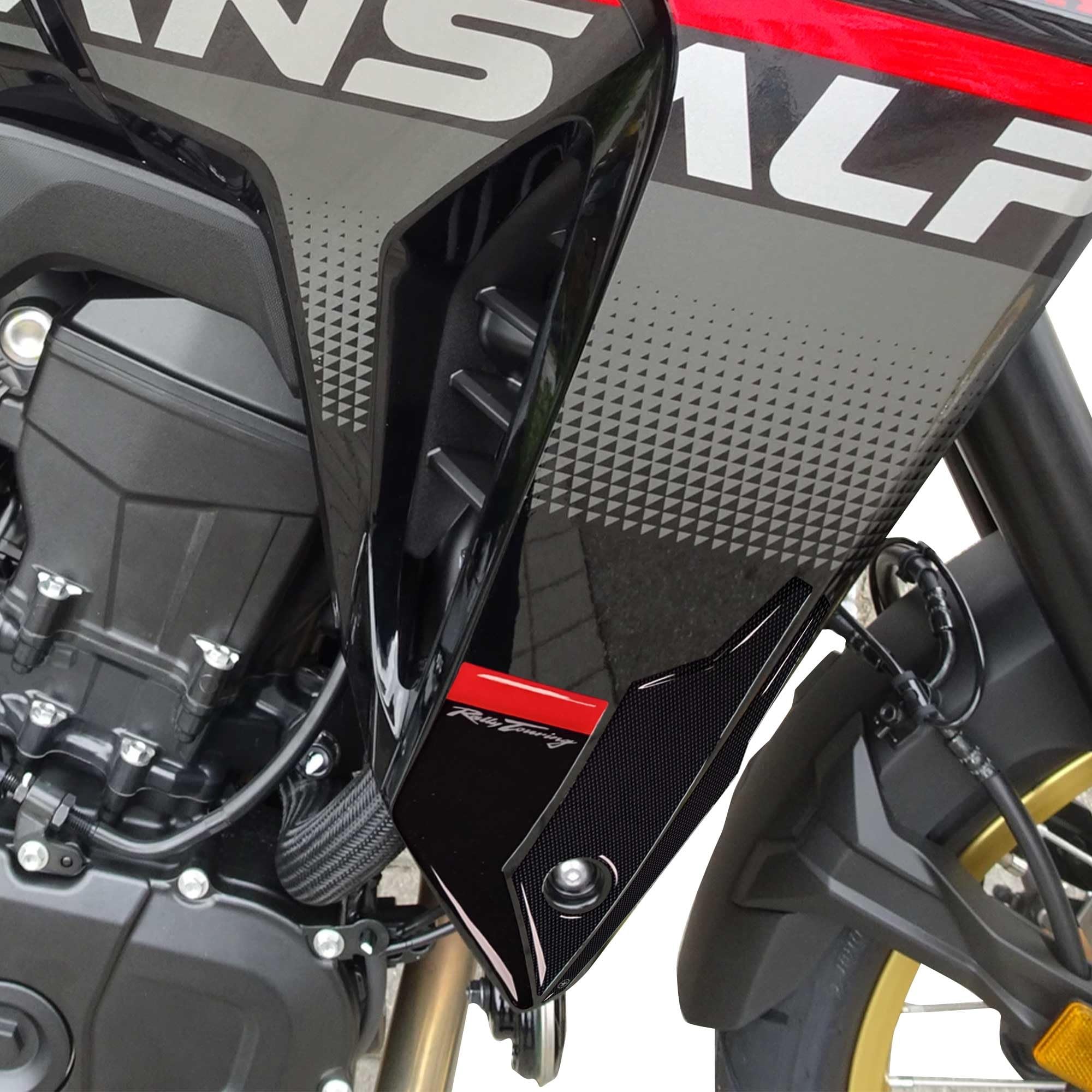 Autocollants 3D Moto Déflecteurs Protection Résine Transalp 2025 Rouge labelbike